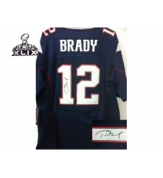 2015 Super Bowl XLIX Nike New England Patriots #12 Tom Brady Blue Jerseys(Signed Elite) 2015 Super Bowl XLIX Nike New England Patriots #12 Tom Brady Blue Jerseys(Signed Elite)