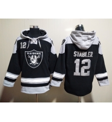 Men Las Vegas Raiders 12 Ken Stabler Stitched Hoodie Men Las Vegas Raiders 12 Ken Stabler Stitched Hoodie
