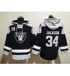 Men Las Vegas Raiders 34 Bo Jackson Stitched Hoodie Men Las Vegas Raiders 34 Bo Jackson Stitched Hoodie