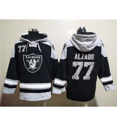 Men Las Vegas Raiders 77 Lyle Alzado Black Ageless Must Have Lace Up Pullover Hoodie Men Las Vegas Raiders 77 Lyle Alzado Black Ageless Must Have Lace Up Pullover Hoodie