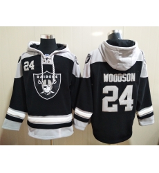 Men Los Angeles Raiders Charles Woodson 24 Black Stitched NFL Hoodie Men Los Angeles Raiders Charles Woodson 24 Black Stitched NFL Hoodie
