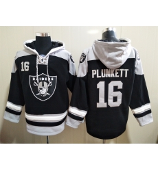 Men Los Angeles Raiders Jim Plunkett 16 Black Stitched NFL Hoodie Men Los Angeles Raiders Jim Plunkett 16 Black Stitched NFL Hoodie