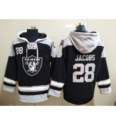 Men Los Angeles Raiders Josh Jacobs 28 Black Stitched NFL Hoodie Men Los Angeles Raiders Josh Jacobs 28 Black Stitched NFL Hoodie