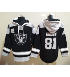 Men Los Angeles Raiders Tim Brown 81 Black Stitched NFL Hoodie Men Los Angeles Raiders Tim Brown 81 Black Stitched NFL Hoodie