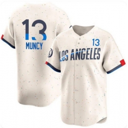 Los Angeles Dodgers #13 Max Muncy Cream 2024 City Connect Limited Stitched Baseball Jersey