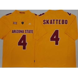 Men Arizona Sun Devils Yellow #4 Cam SKATTEBO White Stitched F U S E NCAA Jersey Men Arizona Sun Devils Yellow #4 Cam SKATTEBO White Stitched F U S E NCAA Jersey