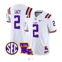 Men LSU Tigers Kyren Lacy #2 White Stitched NCAA Jersey Men LSU Tigers Kyren Lacy #2 White Stitched NCAA Jersey