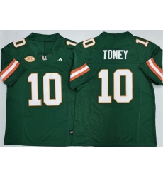 Men Miami Hurricanes 10 Malachi Toney Green F U S E  2026 Stitched Football Jersey