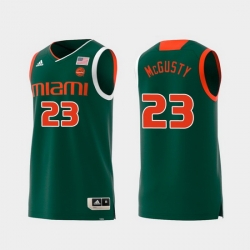 Men Miami Hurricanes Kameron Mcgusty Green Replica College Basketball Jersey