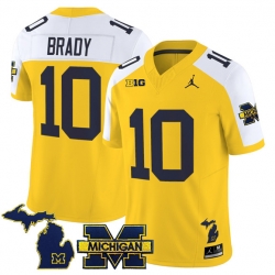 Men Michigan Wolverines  10 Tom Brady Maize Alternate F U S E  2025 Vapor Limited Stitched Football Jersey