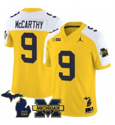 Men Michigan Wolverines 9 J J McCarthy Maize Alternate F U S E 2025 Vapor Limited Stitched Football Jersey Men Michigan Wolverines 9 J J McCarthy Maize Alternate F U S E 2025 Vapor Limited Stitched Football Jersey