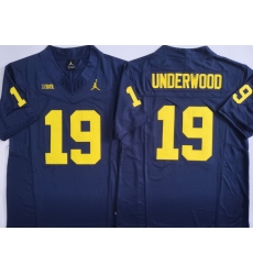 Men Michigan Wolverines Blue #19 Bryce Underwood Stitched NCAA Jersey Men Michigan Wolverines Blue #19 Bryce Underwood Stitched NCAA Jersey