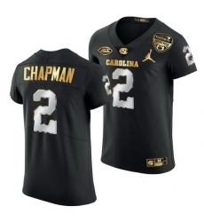 North Carolina Tar Heels Don Chapman Black 2021 Orange Bowl Golden Edition Jersey