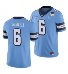 North Carolina Tar Heels Jacolby Criswell Carolina Blue 2021 Orange Bowl Game Jersey