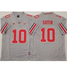 Men Ohio State Buckeyes #10 Julian Sayin Gray Stitched F U S E NCAA Jersey II