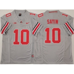 Men Ohio State Buckeyes #10 Julian Sayin Gray Stitched F U S E NCAA Jersey II Men Ohio State Buckeyes #10 Julian Sayin Gray Stitched F U S E NCAA Jersey II