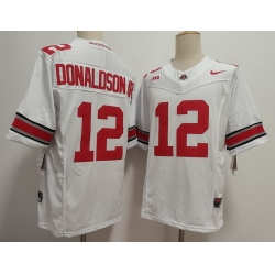 Men Ohio State Buckeyes #12 CJ Donaldson JR White Stitched NCAA Jersey Men Ohio State Buckeyes #12 CJ Donaldson JR White Stitched NCAA Jersey