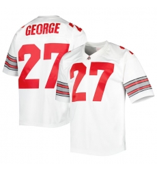 Men Ohio State Buckeyes 27 Eddie George White Stitched Jersey Men Ohio State Buckeyes 27 Eddie George White Stitched Jersey