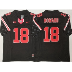 Men Ohio State Buckeyes Black #18 Will Howard Black Stitched F U S E NCAA Jersey Men Ohio State Buckeyes Black #18 Will Howard Black Stitched F U S E NCAA Jersey