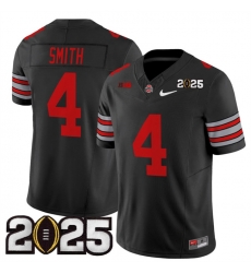 Men's Ohio State Buckeyes #4 Jeremiah Smith Black 2025 CFP Final Patch F.U.S.E. Vapor Limited Stitched Football Jersey