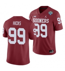 Oklahoma Sooners Marcus Hicks Crimson 2020 Cotton Bowl Men'S Jersey