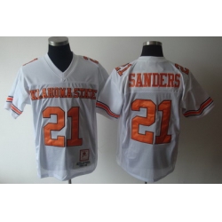 NCAA Oklahoma State Cowboys 21 Barry Sanders White NCAA Jerseys