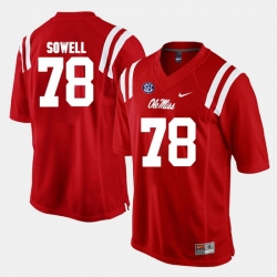 Bradley Sowell Red Ole Miss Rebels Alumni Football Game Jersey