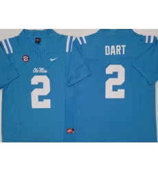 Men Ole Miss Rebels College  #2 Jaxson Dart Blue Stitched NCAA Jersey Men Ole Miss Rebels College  #2 Jaxson Dart Blue Stitched NCAA Jersey