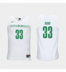 Men Oregon Ducks Francis Okoro White Elite Authentic Performance College Basketball Jersey