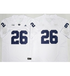 Men Penn State Nittany Lions 26 Saquon Barkley White No Name F U S E Stitched Jersey Men Penn State Nittany Lions 26 Saquon Barkley White No Name F U S E Stitched Jersey