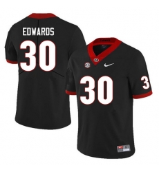 Men #30 Daijun Edwards Georgia Bulldogs College Football Jerseys Sale-Black Anniversary