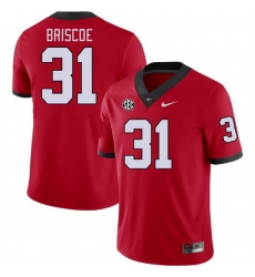 Men #31 Grant Briscoe Georgia Bulldogs College Football Jerseys Stitched-Red