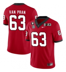 Men #63 Sedrick Van Pran Georgia Bulldogs 2022-23 CTP National Championship Football Jerseys