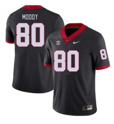 Men #80 Brandon Moody Georgia Bulldogs College Football Jerseys Stitched-Black