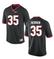 Men Georgia Bulldogs #35 Brian Herrien College Football Jerseys-Black