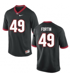 Men Georgia Bulldogs #49 Turner Fortin College Football Jerseys-Black