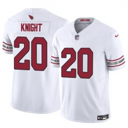 Men Arizona Cardinals 20 Bam Knight White 2025 F U S E  Vapor Untouchable Limited Stitched Jersey Men Arizona Cardinals 20 Bam Knight White 2025 F U S E  Vapor Untouchable Limited Stitched Jersey