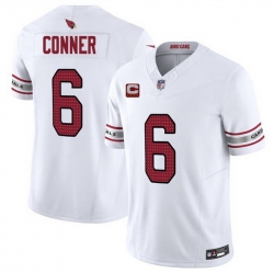 Men Arizona Cardinals 6 James Conner White 2025 F U S E  With 4 Star C Patch Vapor Untouchable Limited Stitched Jersey Men Arizona Cardinals 6 James Conner White 2025 F U S E  With 4 Star C Patch Vapor Untouchable Limited Stitched Jersey
