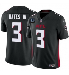 Men Atlanta Falcons 3 Jesse Bates III Black 2025 F U S E With 4 Star C Patch Vapor Untouchable Limited Stitched Football Jersey