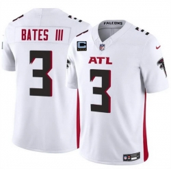 Men Atlanta Falcons 3 Jesse Bates III White 2025 F U S E With 4 Star C Patch Vapor Untouchable Limited Stitched Football Jersey Men Atlanta Falcons 3 Jesse Bates III White 2025 F U S E With 4 Star C Patch Vapor Untouchable Limited Stitched Football Jersey