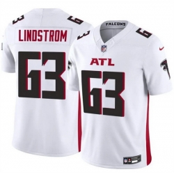 Men Atlanta Falcons 63 Chris Lindstrom White 2025 F U S E  Vapor Untouchable Limited Stitched Football Jersey Men Atlanta Falcons 63 Chris Lindstrom White 2025 F U S E  Vapor Untouchable Limited Stitched Football Jersey