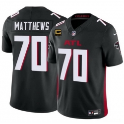 Men Atlanta Falcons 70 Jake Matthews Black 2025 F U S E With 4 Star C Patch Vapor Untouchable Limited Stitched Football Jersey Men Atlanta Falcons 70 Jake Matthews Black 2025 F U S E With 4 Star C Patch Vapor Untouchable Limited Stitched Football Jersey