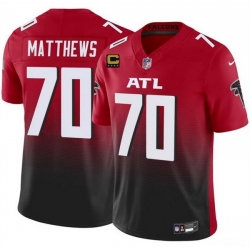 Men Atlanta Falcons 70 Jake Matthews Red Black 2025 F U S E With 4 Star C Patch Vapor Untouchable Limited Stitched Football Jersey Men Atlanta Falcons 70 Jake Matthews Red Black 2025 F U S E With 4 Star C Patch Vapor Untouchable Limited Stitched Football Jersey