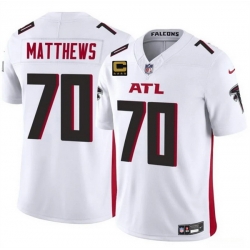 Men Atlanta Falcons 70 Jake Matthews White 2025 F U S E With 4 Star C Patch Vapor Untouchable Limited Stitched Football Jersey Men Atlanta Falcons 70 Jake Matthews White 2025 F U S E With 4 Star C Patch Vapor Untouchable Limited Stitched Football Jersey