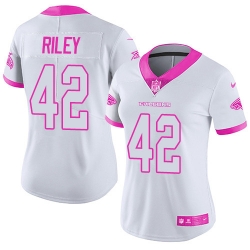 Nike Falcons #42 Duke Riley White Pink Womens Stitched NFL Limited Rush Fashion Jersey Nike Falcons #42 Duke Riley White Pink Womens Stitched NFL Limited Rush Fashion Jersey
