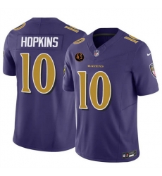 Men Baltimore Ravens 10 DeAndre Hopkins Purple 2025 F U S E  With John Madden Patch Limited Football Jersey