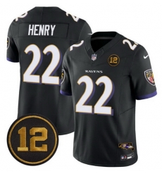 Men Baltimore Ravens 22 Derrick Henry Black 2025 F U S E  Jacoby Jones Patch Vapor Limited Football Jersey Men Baltimore Ravens 22 Derrick Henry Black 2025 F U S E  Jacoby Jones Patch Vapor Limited Football Jersey