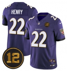 Men Baltimore Ravens 22 Derrick Henry Purple 2025 F U S E  Jacoby Jones Patch Vapor Limited Football Jersey Men Baltimore Ravens 22 Derrick Henry Purple 2025 F U S E  Jacoby Jones Patch Vapor Limited Football Jersey