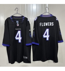 Men Baltimore Ravens 4 Zay Flowers Black 2026 Alternate Vapor Stitched Limited Football Jersey Men Baltimore Ravens 4 Zay Flowers Black 2026 Alternate Vapor Stitched Limited Football Jersey