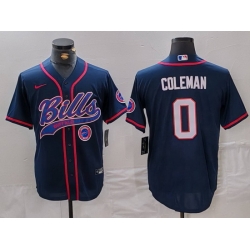 Men Buffalo Bills 0 Keon Coleman Navy With Patch Cool Base Stitched Baseball Jersey 3 Men Buffalo Bills 0 Keon Coleman Navy With Patch Cool Base Stitched Baseball Jersey 3